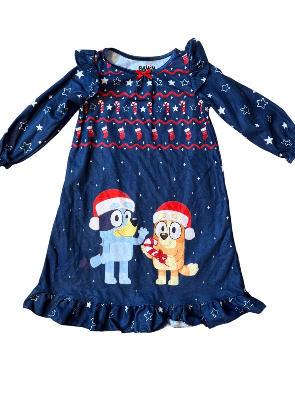 Bluey Girls Navy Blue Holiday Character Nightgown NWT Size 2T